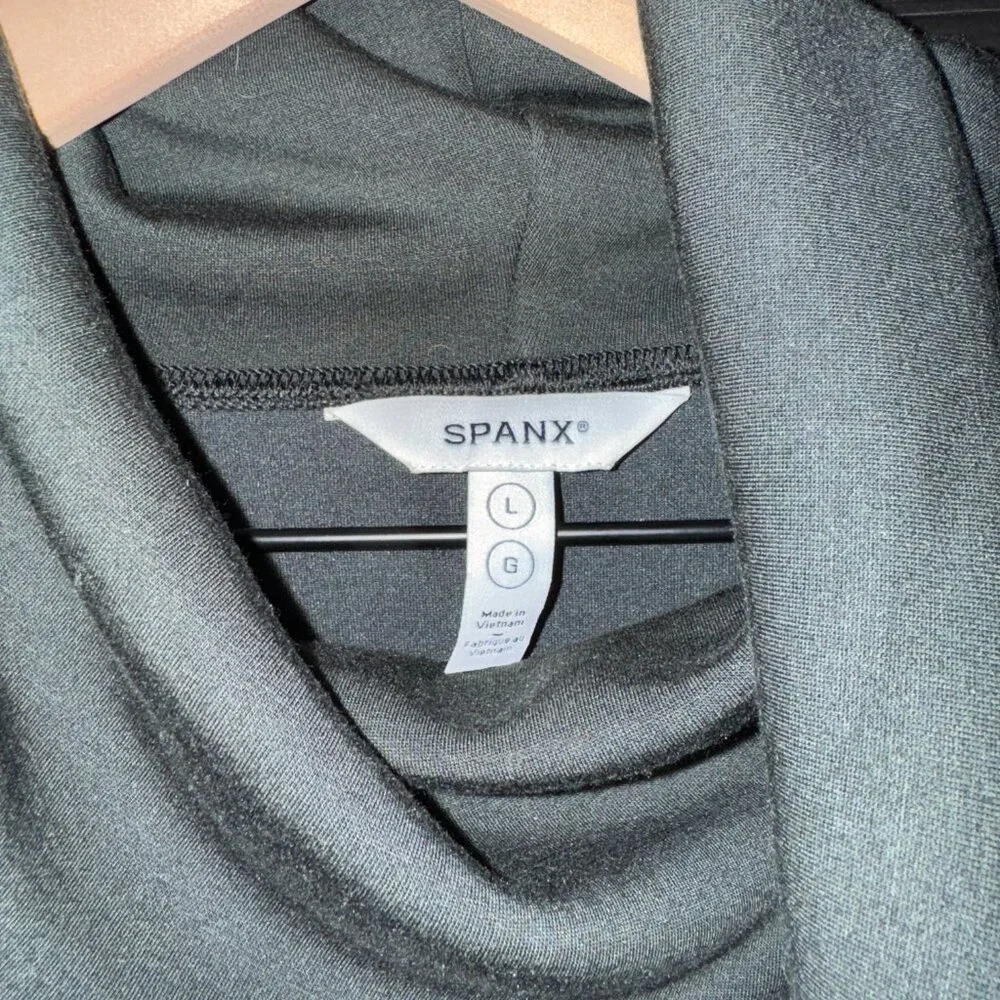 NWOT Womens Spanx Cowel Neck Sweatshirt Dark Green Large - Picture 2 of 4